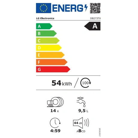 Lg DB273TX Beépíthető 14 terítékes mosogatógép - A energiaosztály