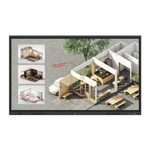 LG 16/7 Interaktív tábla 75" 75TR3DQ-B, 3840x2160, 400 nit, HDMIx3/DP/VGA/RS-232C/RJ45/USBx5/USB-Cx2