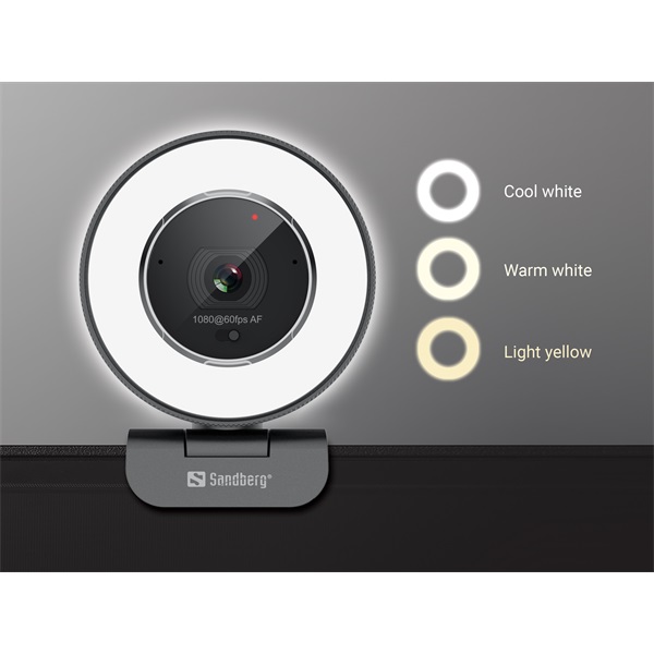 Sandberg Streamer USB Webcam Pro Elite Webkamera Fekete/ezüst 