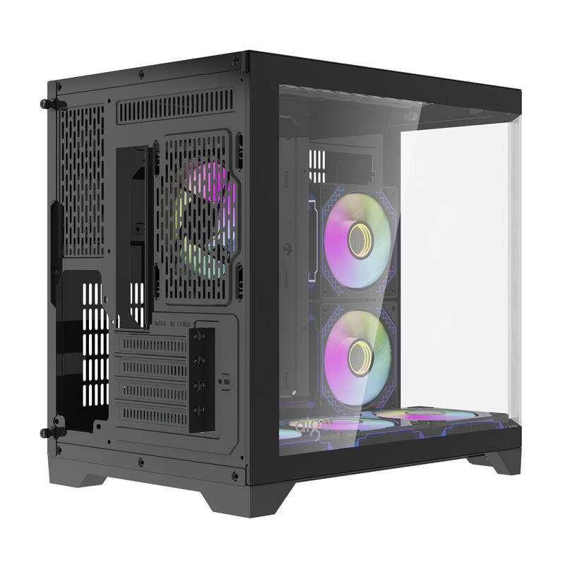 Darflash FT418 számítógépház + 6 ARGB ventilátor (fekete)