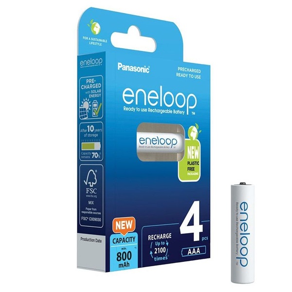 Panasonic Eneloop 1.2V AAA Ni-Mh 800mAh akku (4db) (BK-4MCDE/4BE)