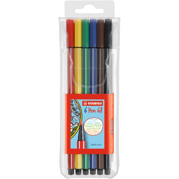 Stabilo Pen 68 6db-os vegyes színű rostirón készlet Stabilo Pen 68 6db-os vegyes színű rostirón készlet