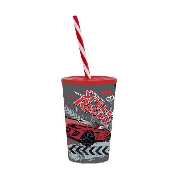 IRIS Speed Racer pohár szívószállal 340ml 161914-010P IRIS Speed Racer pohár szívószállal 340ml 161914-010P