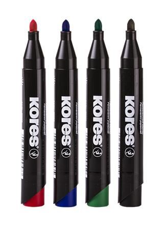 KORES Alkoholos marker, 3-5 mm, kúpos, "K-Marker", 4 különböző szín (20943)