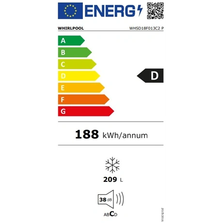 Whirlpool WHSD18F013C2 P  7 rekeszes Beépíthető fagyasztó szekrény