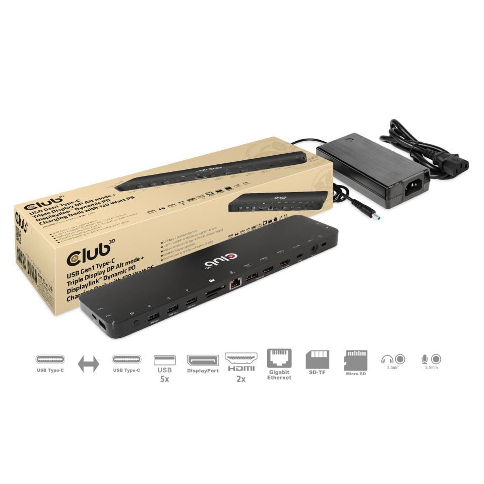 CLUB3D univerzális dokkoló állomás USB-C (CSV-1566)