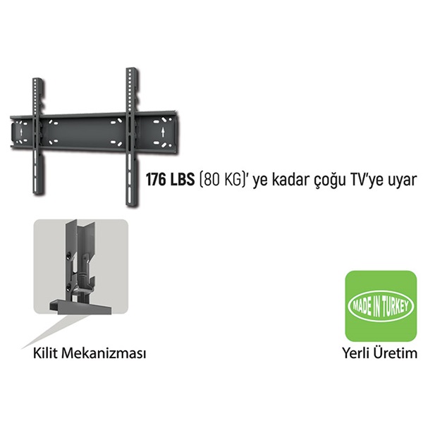 Everest  TK-4085 38"-85" Fali ultra keskeny TV állvány  Fekete 