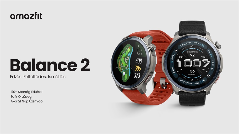 Amazfit Balance 2 okosóra Fekete
