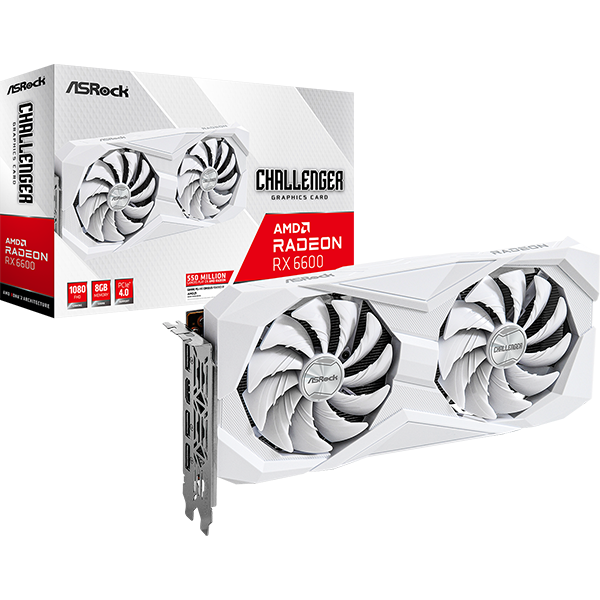 ASROCK PCI-Ex16x AMD RX 6600 CHALLENGER WHITE 8GB DDR6 Videokártya ASROCK PCI-Ex16x AMD RX 6600 CHALLENGER WHITE 8GB DDR6 Videokártya