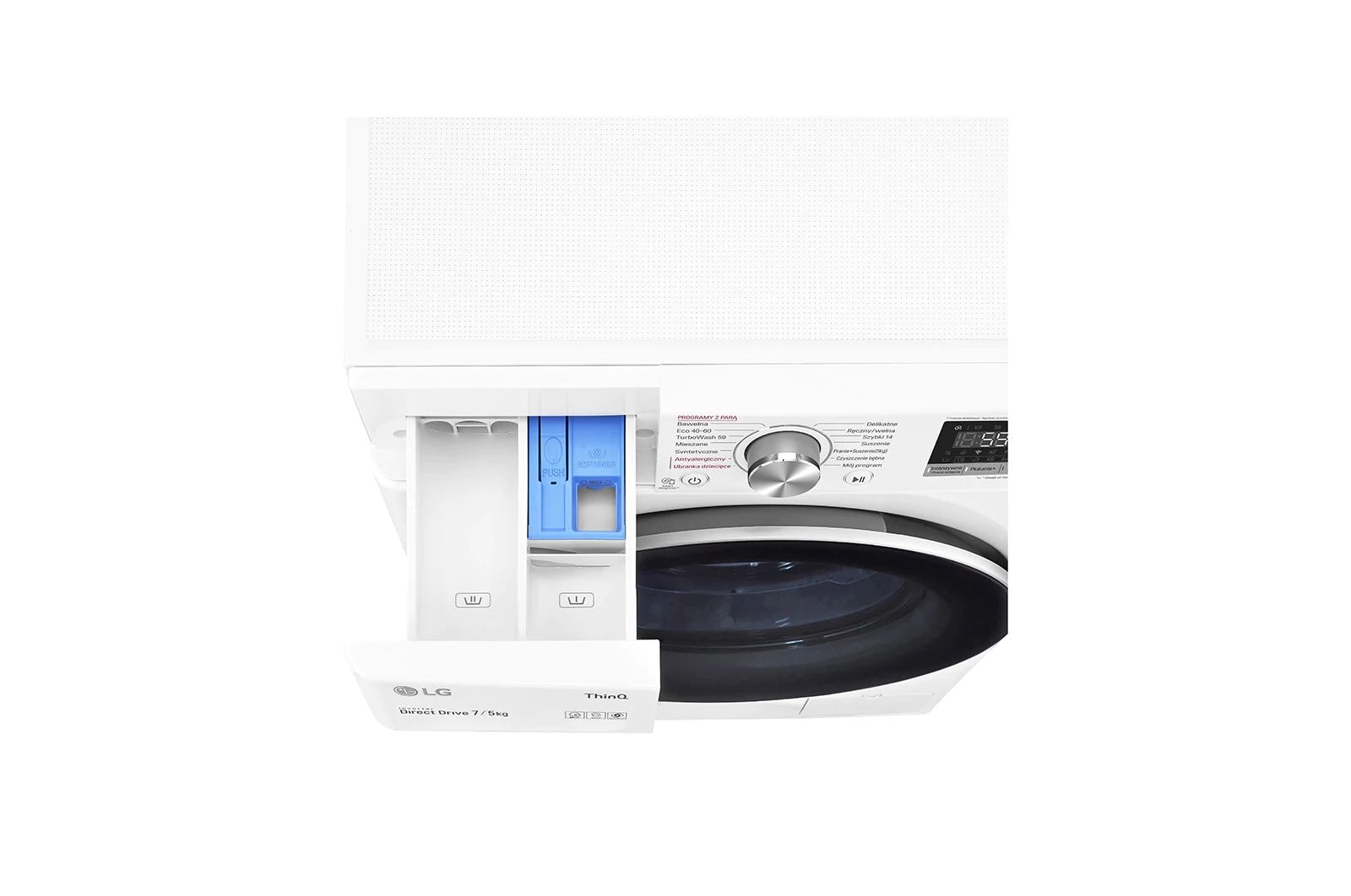 LG F2DV5S7S1E Elöltöltős mosó- és szárítógép – 7 kg, 1150 ford./perc, D Energiaosztály, AI DD, LG Steam technológia, ThinQ technológia