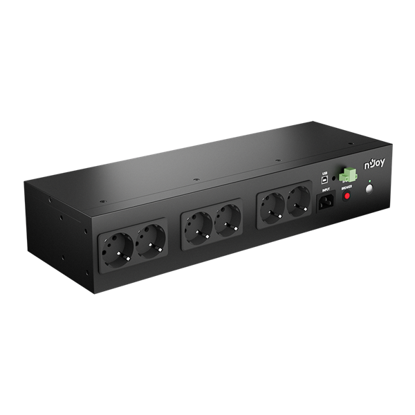 NJOY  Theron 800 8 Schuko Off-line (VFD)  USB menedzsment  2U rack Szünetmentes 800VA