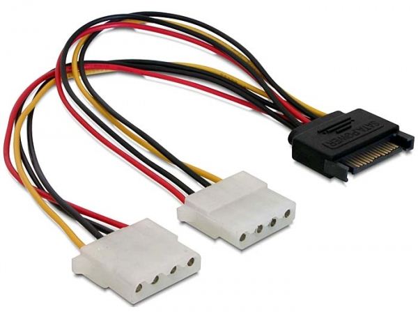 Delock DL65159 SATA 15 pin male -> 2x4 pin 20 cm-es Molex adapter Delock DL65159 SATA 15 pin male -> 2x4 pin 20 cm-es Molex adapter