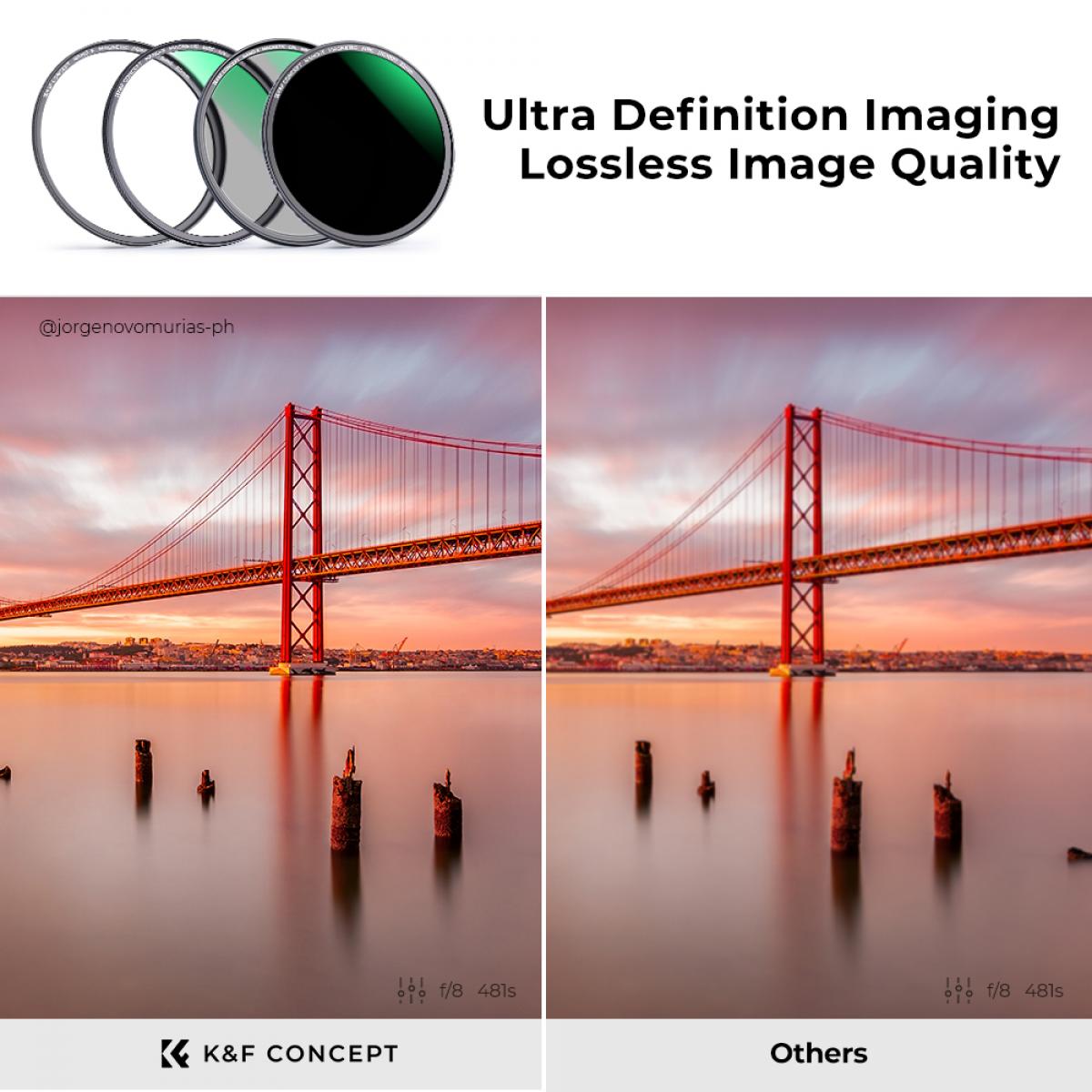 K&F Concept mágneses adapter + MCUV + CPL + ND1000 szűrő, vízlepergető, karcálló, + tok, 55mm K&F Concept mágneses adapter + MCUV + CPL + ND1000 szűrő, vízlepergető, karcálló, + tok, 55mm