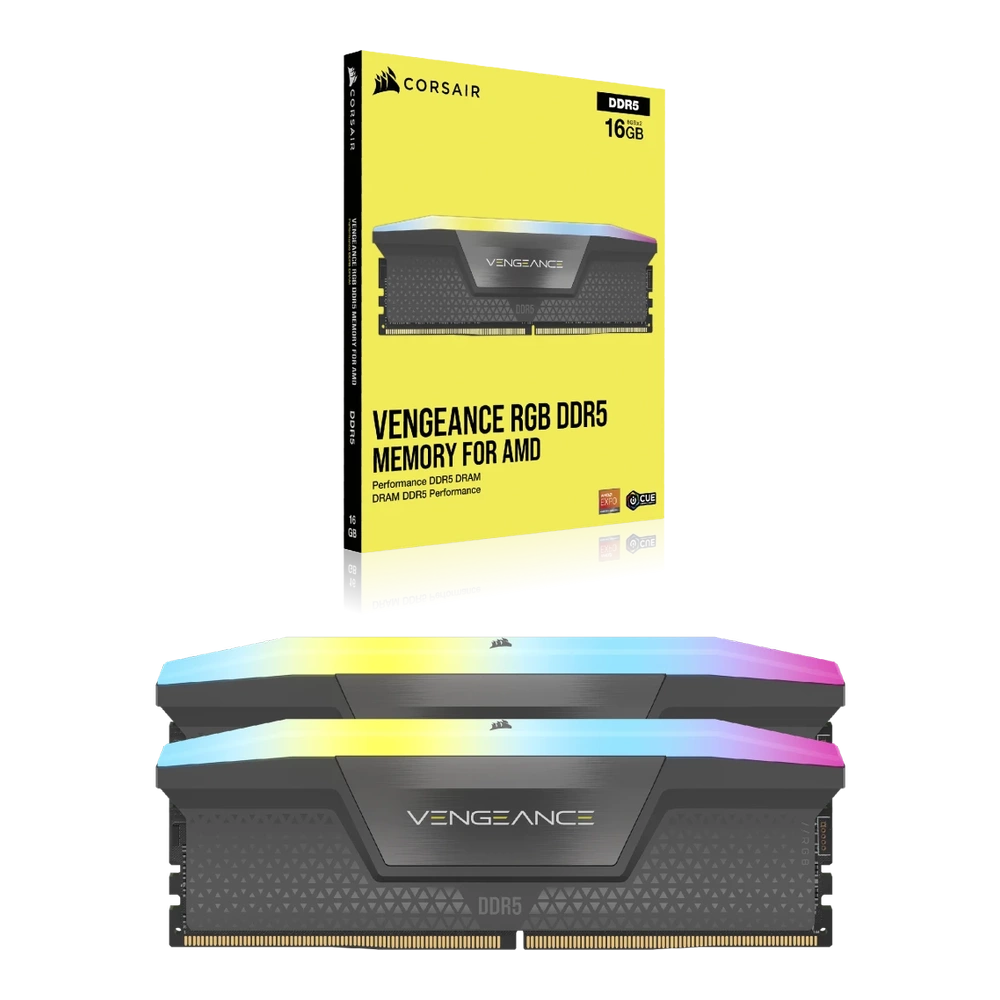 CORSAIR Vengeance RGB DDR5 6000MHz CL30 64GB Kit2 AMD Expo Memória