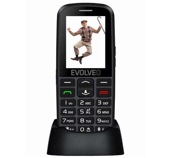 MOBILTELEFON készülék EVOLVEO EP-550 Easy Phone (Black) Nagy gomb és kijelző, vészhívó gomb! (11000614)