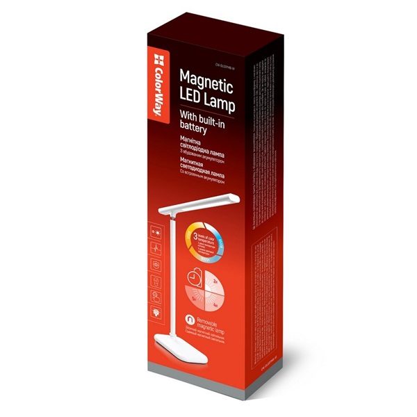COLORWAY CW-DL03PMB-W Asztali LED lámpa beépített akkumulátor forgatható 252 lm Fehér  