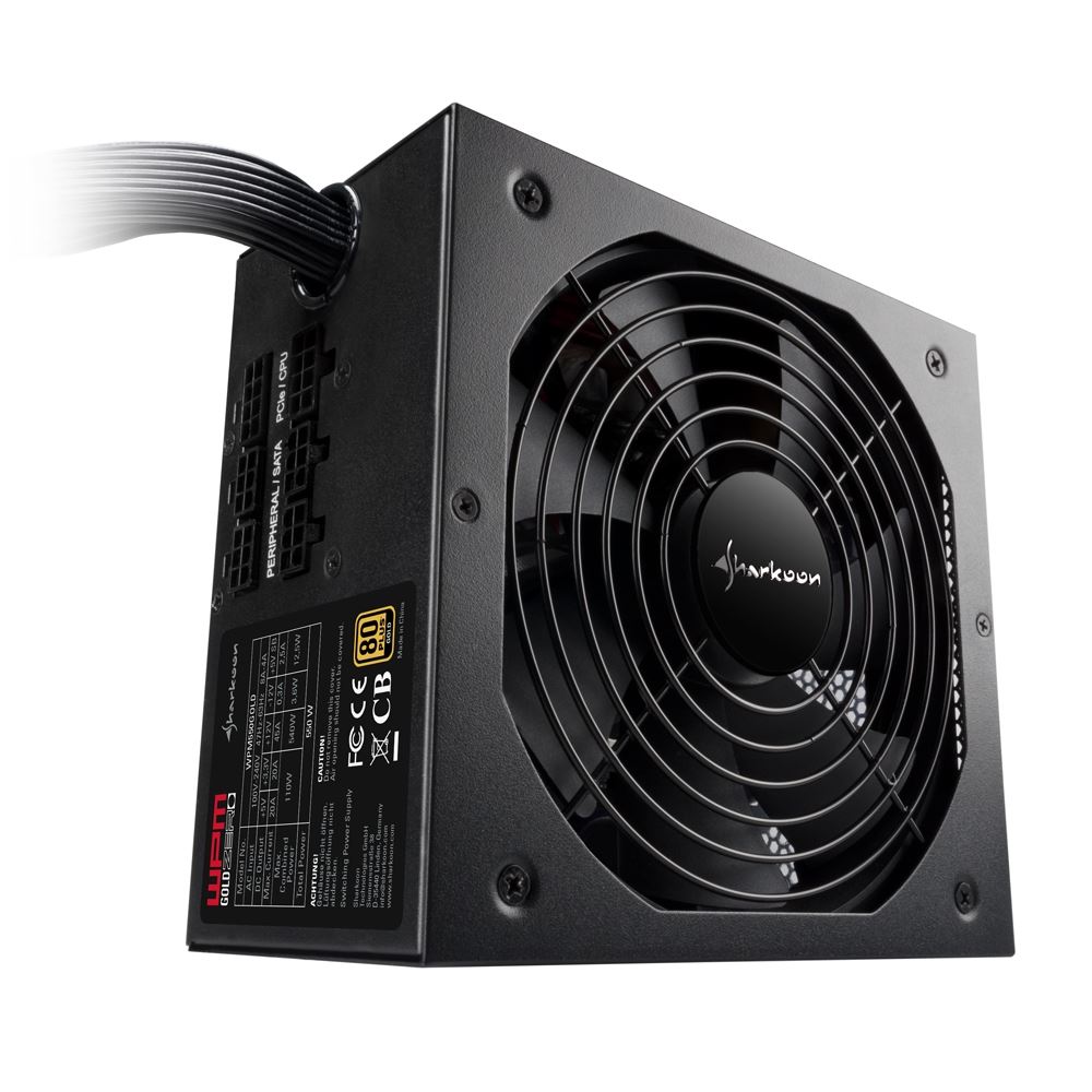 Sharkoon WPM Gold ZERO 550W fél-moduláris tápegység (4044951026548)