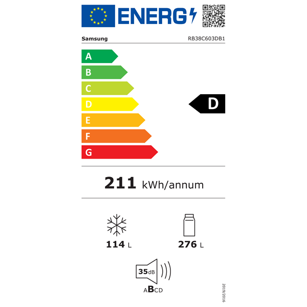 Samsung RB38C603DB1/EF alulfagyasztós hűtőszekrény