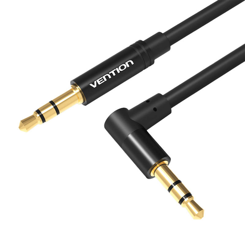 Mini jack 3,5mm AUX 90 degree cable Vention BAKBD-T 0.5m (black) Mini jack 3,5mm AUX 90 degree cable Vention BAKBD-T 0.5m (black)