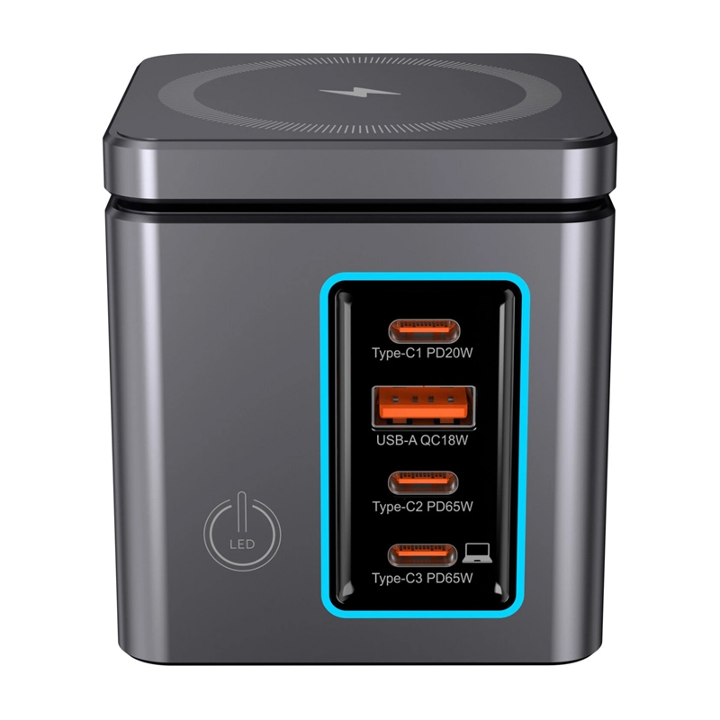 BlitzWolf BW-i113 GaN, USB-A, 3xUSB-C, 105 W-os hálózati töltő
