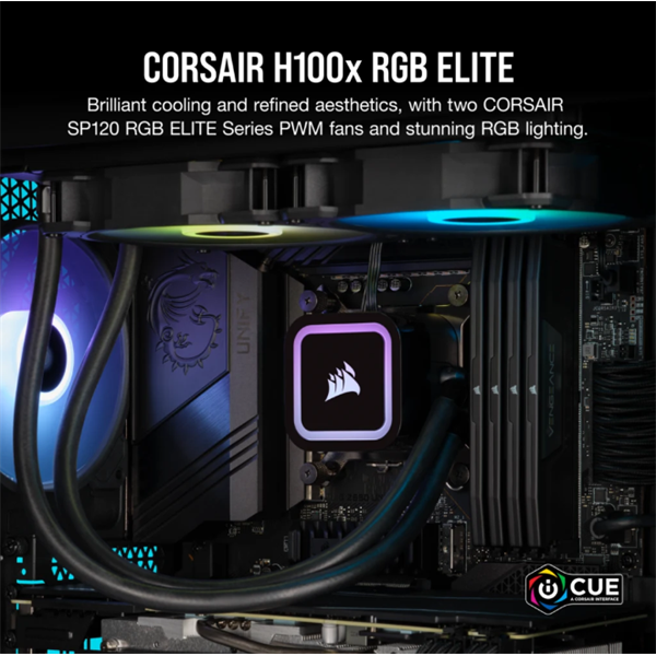 CORSAIR H100x ELITE, 240mm Radiator, Liquid CPU Hűtő
