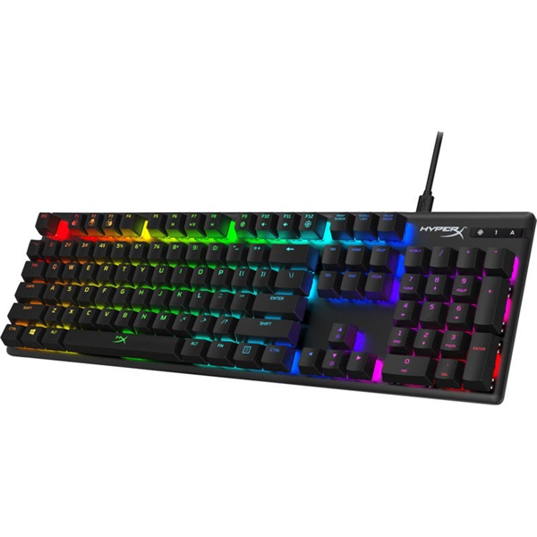HyperX Mechanikus Billentyűzet   Alloy Origins Aqua  Vezetékes  USB  81 gomb  HX Aqua switch angol kiosztás Fekete 