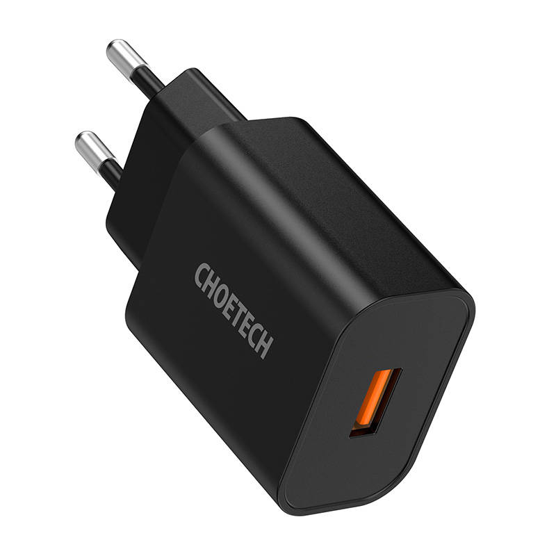 Wall Charger Choetech 18W USB-A (black) Wall Charger Choetech 18W USB-A (black)