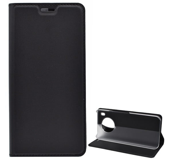 Tok álló, bőr hatású (FLIP, oldalra nyíló, asztali tartó funkció) FEKETE [Honor 50 Lite]