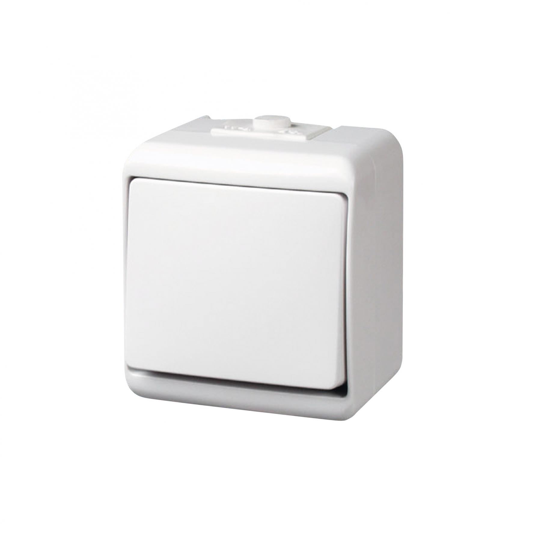 GAO váltókapcsoló, kültéri IP44 kivitel, 230 V~ / 50 Hz / 10 A, fehér (22041)