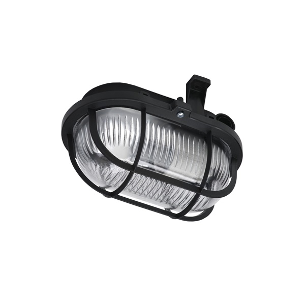 Lena 321183 max 60W IP44 230V E27 műanyagrácsös fekete ovális hajólámpa Lena 321183 max 60W IP44 230V E27 műanyagrácsös fekete ovális hajólámpa