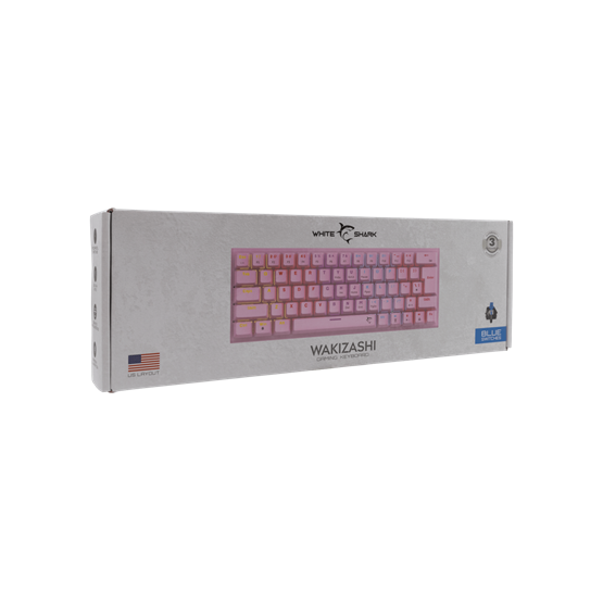  White Shark GK-002421-P/BL-US WAKIZASHI vezetékes mechanikus gamer billentyűzet Rózsaszín US