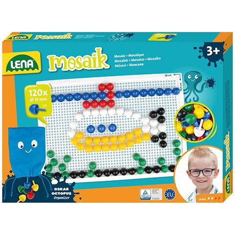 LENA: Mosaik Áttetsző pötyi kreatív szett 15mm 120db-os (35629)