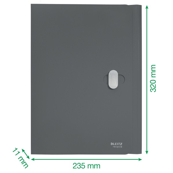 Iratvédő mappa, 11 mm, PP, A4, LEITZ "Recycle", zöld