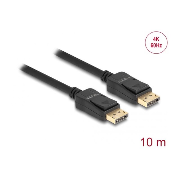 DeLock 84862 Displayport 1.2 apa > Displayport apa 10m fekete DeLock 84862 Displayport 1.2 apa > Displayport apa 10m fekete
