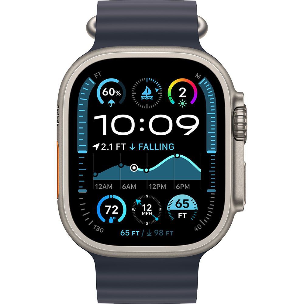 Apple Watch Ultra2 v2 Cellular 49mm titántok, tengerészkék szíj