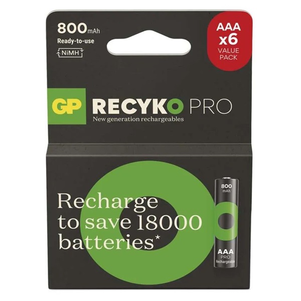 GP ReCyko Pro NiMH Akkumulátor HR03 (AAA) 6db GP ReCyko Pro NiMH Akkumulátor HR03 (AAA) 6db