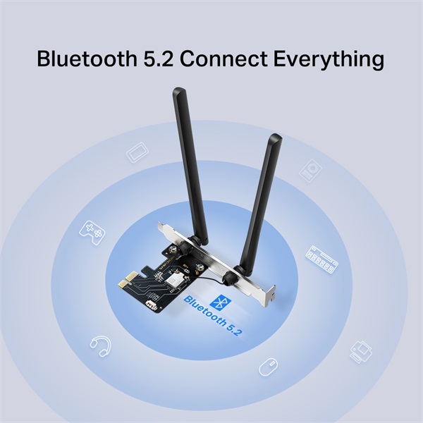MERCUSYS Wireless Adapter PCI-Express Dual Band AXE5400 Wifi 6E Bluetooth, MA86XE MERCUSYS Wireless Adapter PCI-Express Dual Band AXE5400 Wifi 6E Bluetooth, MA86XE
