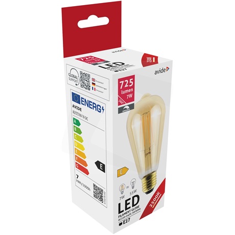 Avide ABLFST57WW-7W-DAC LED FILAMENT IZZÓ ST57 7W DIMM/BOROSTYÁN E27 WW 2500K Avide ABLFST57WW-7W-DAC LED FILAMENT IZZÓ ST57 7W DIMM/BOROSTYÁN E27 WW 2500K