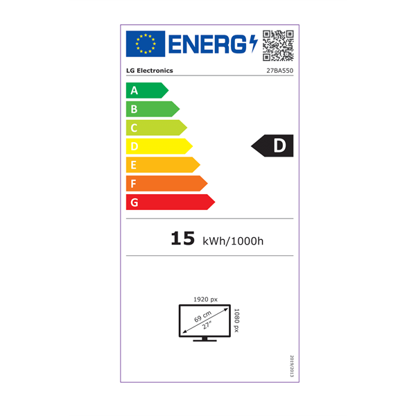LG 27" 27BA550-B Full HD IPS  100 Hz  monitor