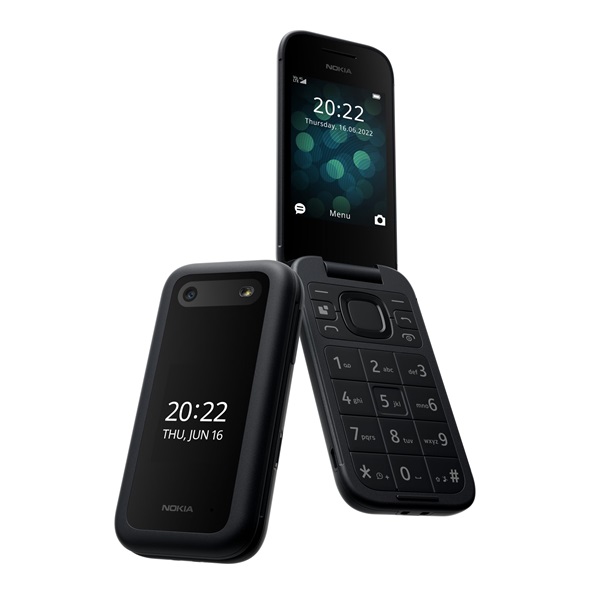 HMD 2660 Flip Dual-Sim mobiltelefon fekete-ezüst (1GF011EPA1A01)