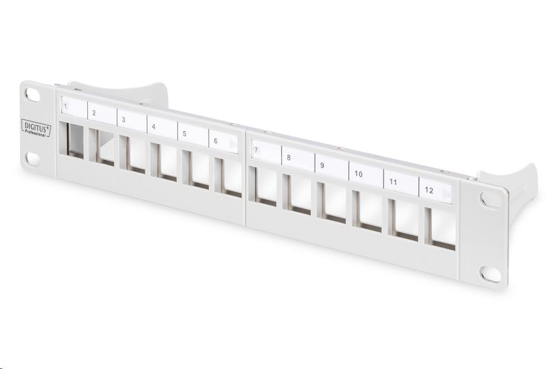 Digitus DN-91419 moduláris patch panel 12 port 1U 10" Digitus DN-91419 moduláris patch panel 12 port 1U 10"