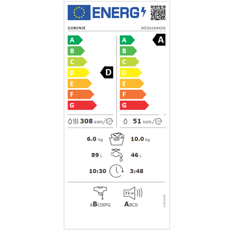 Gorenje WD2A164ADS MOSÓ-SZÁRÍTÓGÉP