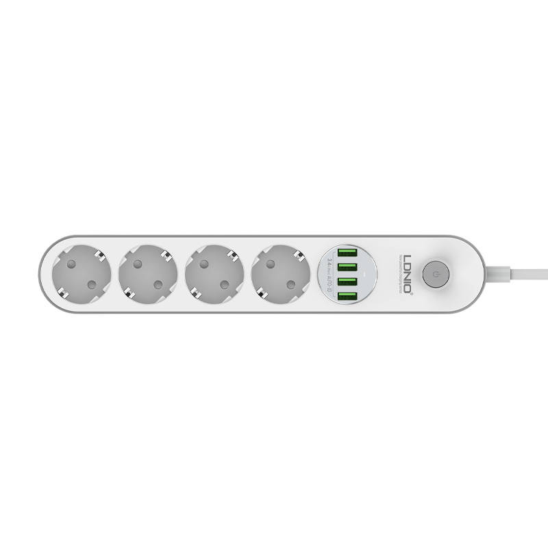Power strip with 4 AC sockets, 4x USB, LDNIO SE4432, 2m (white) Power strip with 4 AC sockets, 4x USB, LDNIO SE4432, 2m (white)