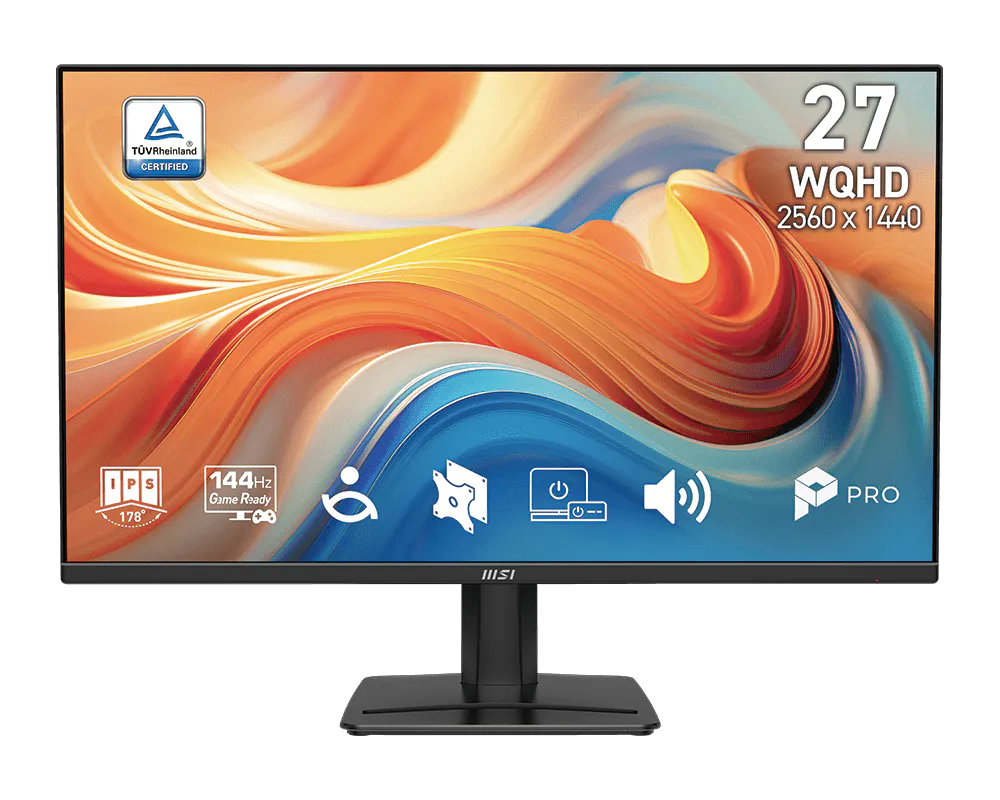 MSI 27" PRO MP275Q E14 Monitor - 2560x1440, WQHD, IPS, 144Hz, 1ms, Fekete