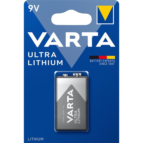 9V-os elem, lítium, 9V, 1200 mAh, Varta Professional 6LR61, 6LR21, 6AM6, 6LP3146, MN1604, A1604, E Block, LR22 9V-os elem, lítium, 9V, 1200 mAh, Varta Professional 6LR61, 6LR21, 6AM6, 6LP3146, MN1604, A1604, E Block, LR22