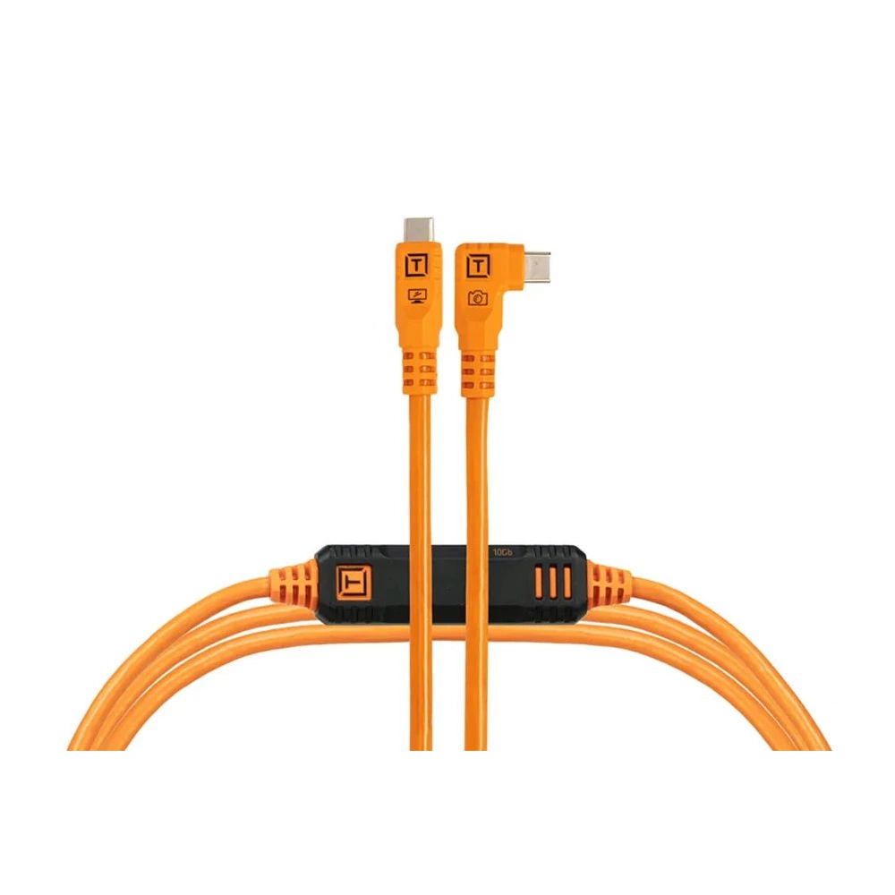TetherPro Optima 10G USB-C 4.6m Straight to Right Narancs TetherPro Optima 10G USB-C 4.6m Straight to Right Narancs