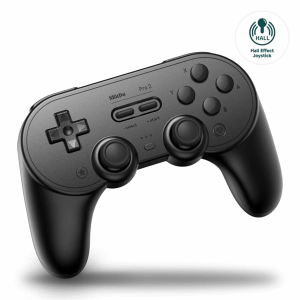 8BitDo Pro 2 Nintendo Switch Switch 2 PC Mobil Steam Bluetooth Hall-Effect vezeték nélküli kontroller Fekete