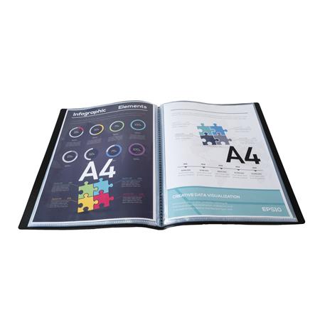 EXACOMPTA Opak  30 zsebes A4  Bemutatómappa Fekete