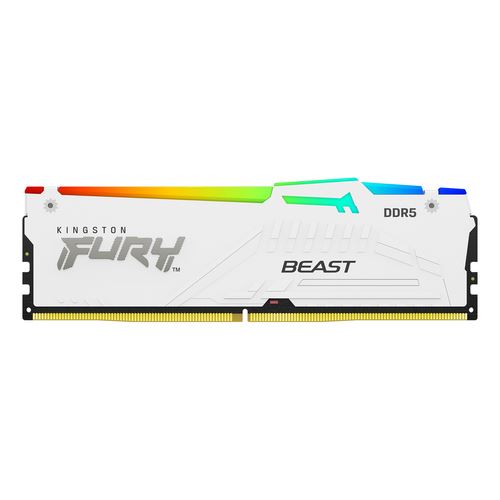 Kingston 128GB DDR5 5600MHz Kit(4x32GB) Fury Beast RGB White Kingston 128GB DDR5 5600MHz Kit(4x32GB) Fury Beast RGB White