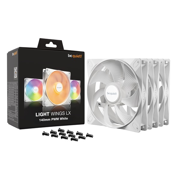 Be Quiet! Cooler 14cm LIGHT WINGS LX 140mm PWM White Triple-Pack RGB 1200rpm 22,9dB fehér Be Quiet! Cooler 14cm LIGHT WINGS LX 140mm PWM White Triple-Pack RGB 1200rpm 22,9dB fehér